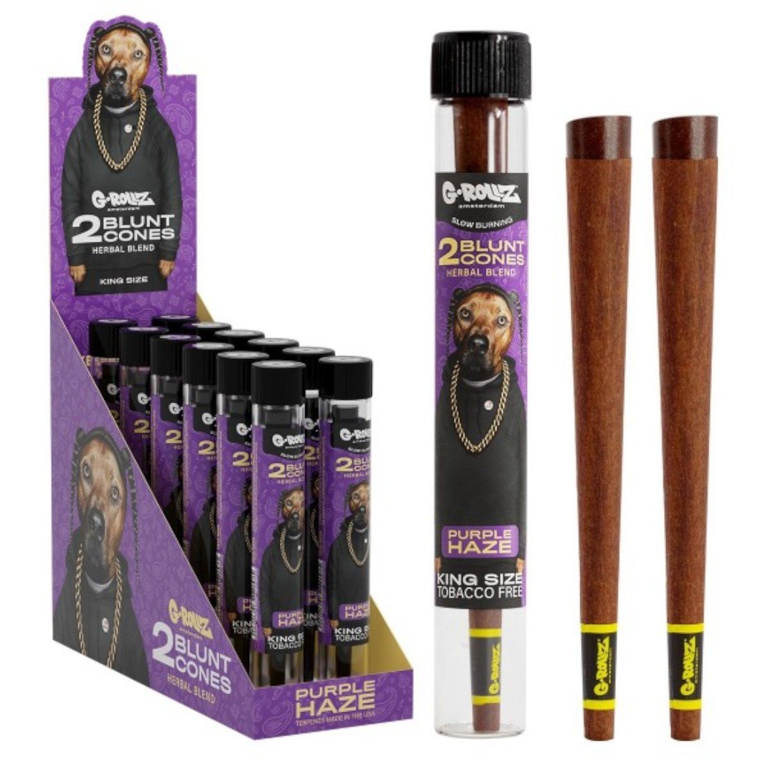 The Dog 2x Terpene-infused Kräuterblunt-Kegel - Purple Haze